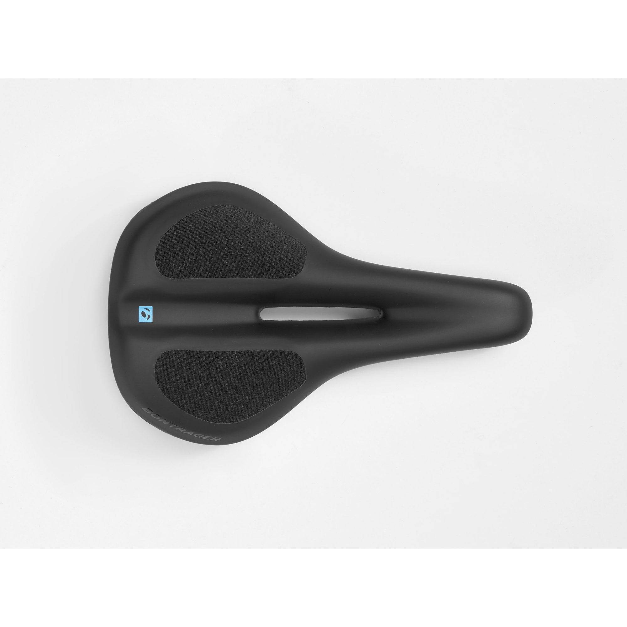 Bontrager Commuter Fluid Bike Saddle with full cut-out and Blendr mount, designed for comfortable cycling.