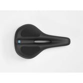 Bontrager Commuter Fluid Bike Saddle with full cut-out and Blendr mount, designed for comfortable cycling.