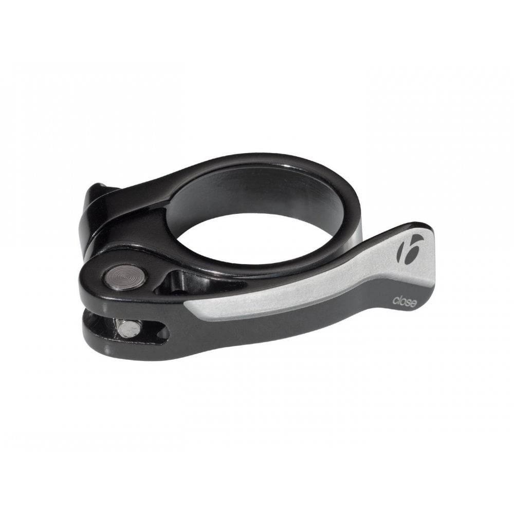 Bontrager carbon-friendly quick-release seatpost clamp in black, 36.4mm, for bike component adjustment and secure fit.