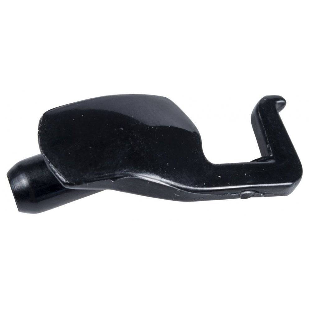 Trek aluminum dropper post cable protection plug, spare component for mountain bike dropper post, close-up view.