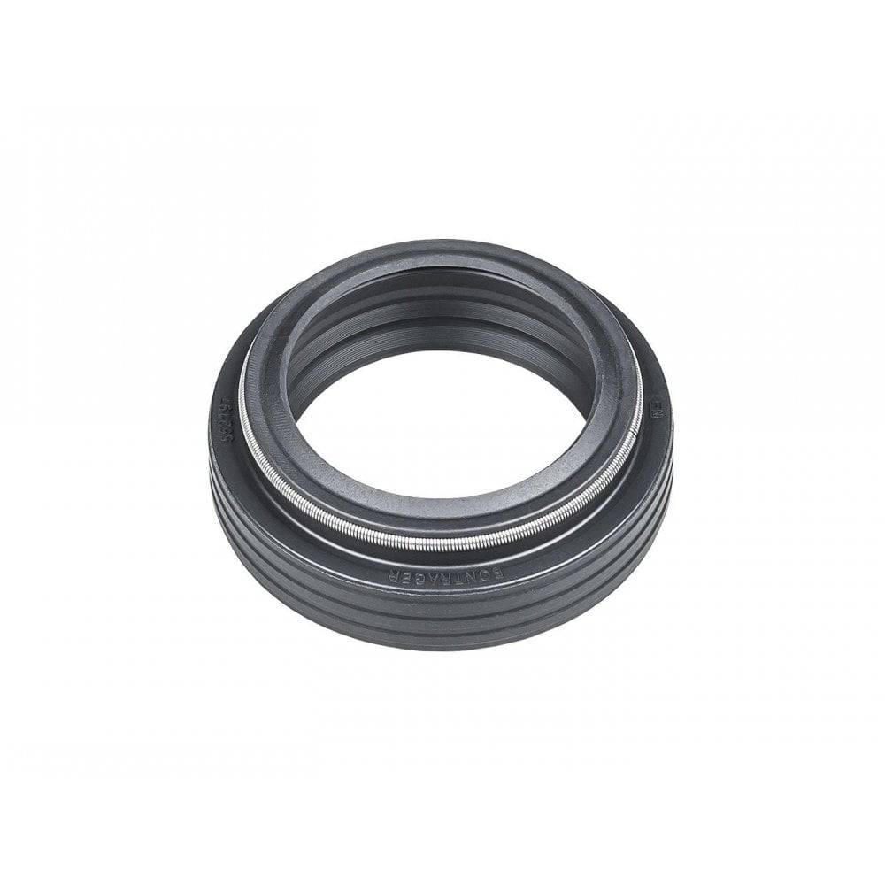 Bontrager 31.6mm dropper seatpost dust seal in black, a durable replacement component for bike dropper seatposts.