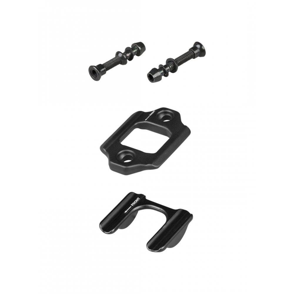 Bontrager Line Elite dropper post saddle clamp kit in black, 36.4 mm, bicycle component for secure saddle attachment.