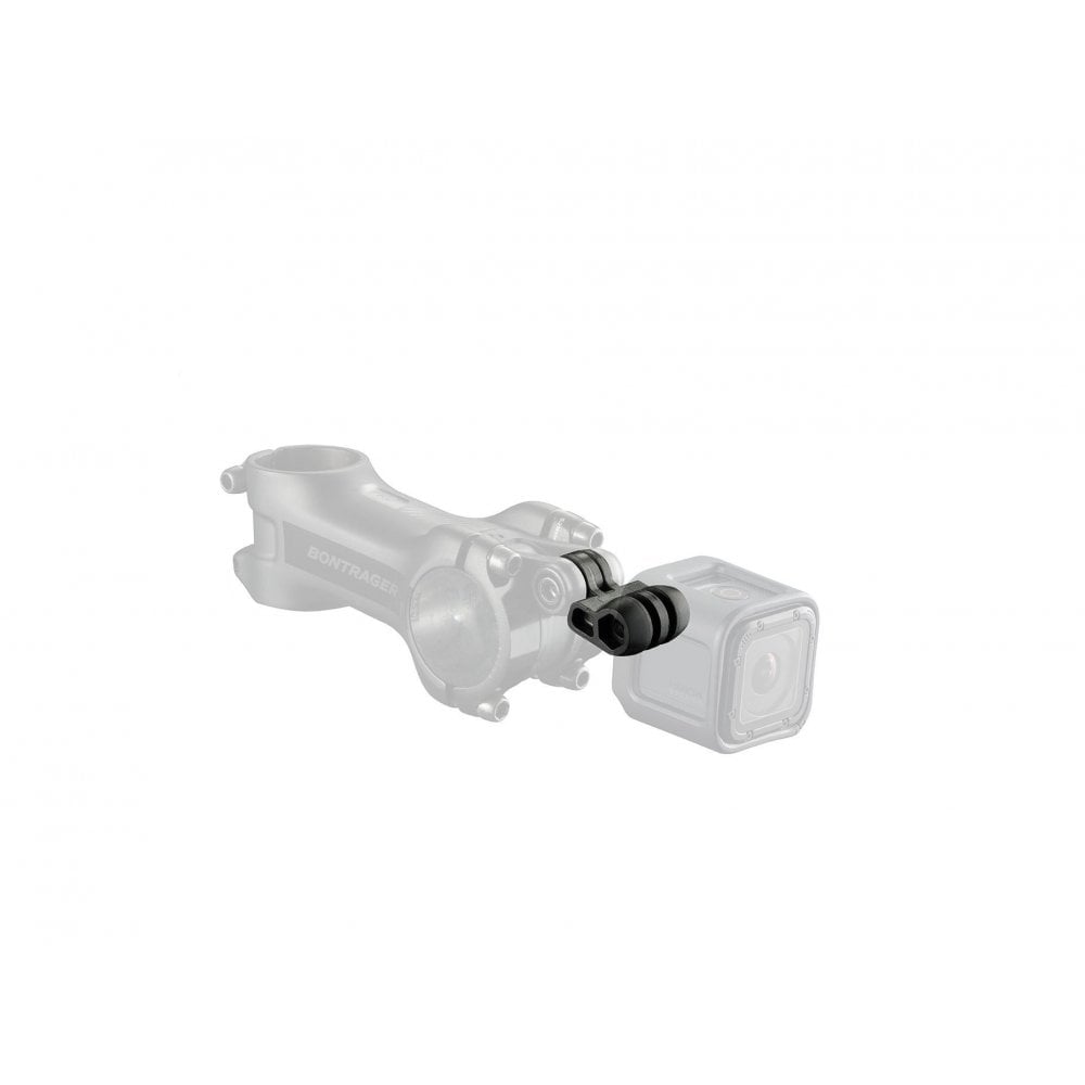 Bontrager Blendr GoPro Mount in black attached to a bike stem for secure camera mounting during rides.