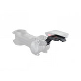 Black Bontrager Blendr RIDEtime Trip Mount attached to a stem, designed for Blendr-compatible bike accessories.