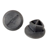 Bontrager IsoZone black handlebar plugs for bicycles, designed for vibration reduction and rider comfort.