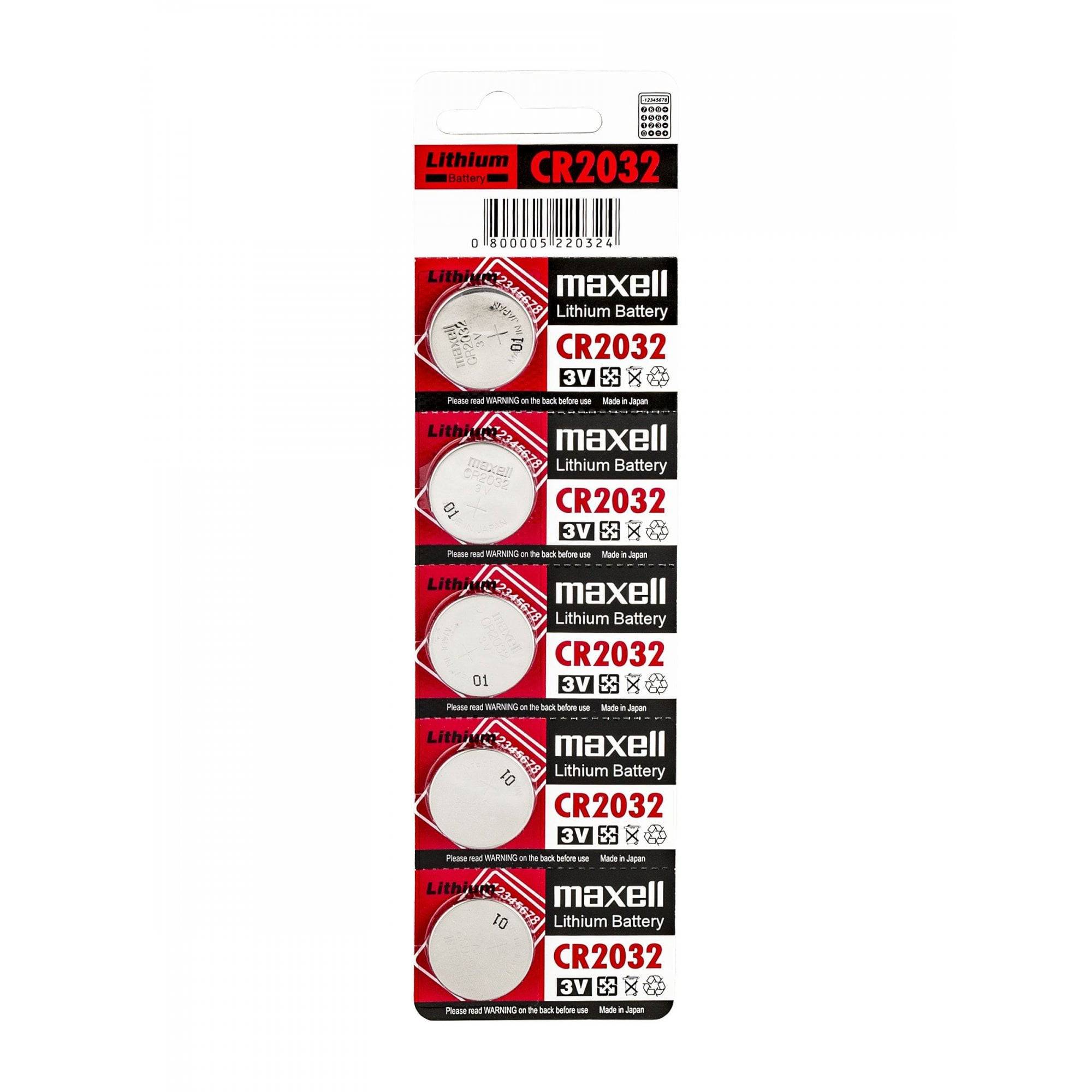 Bontrager CR2032 battery 5-pack for Trek bike computers, compact accessories with long-lasting power, shown in the image.