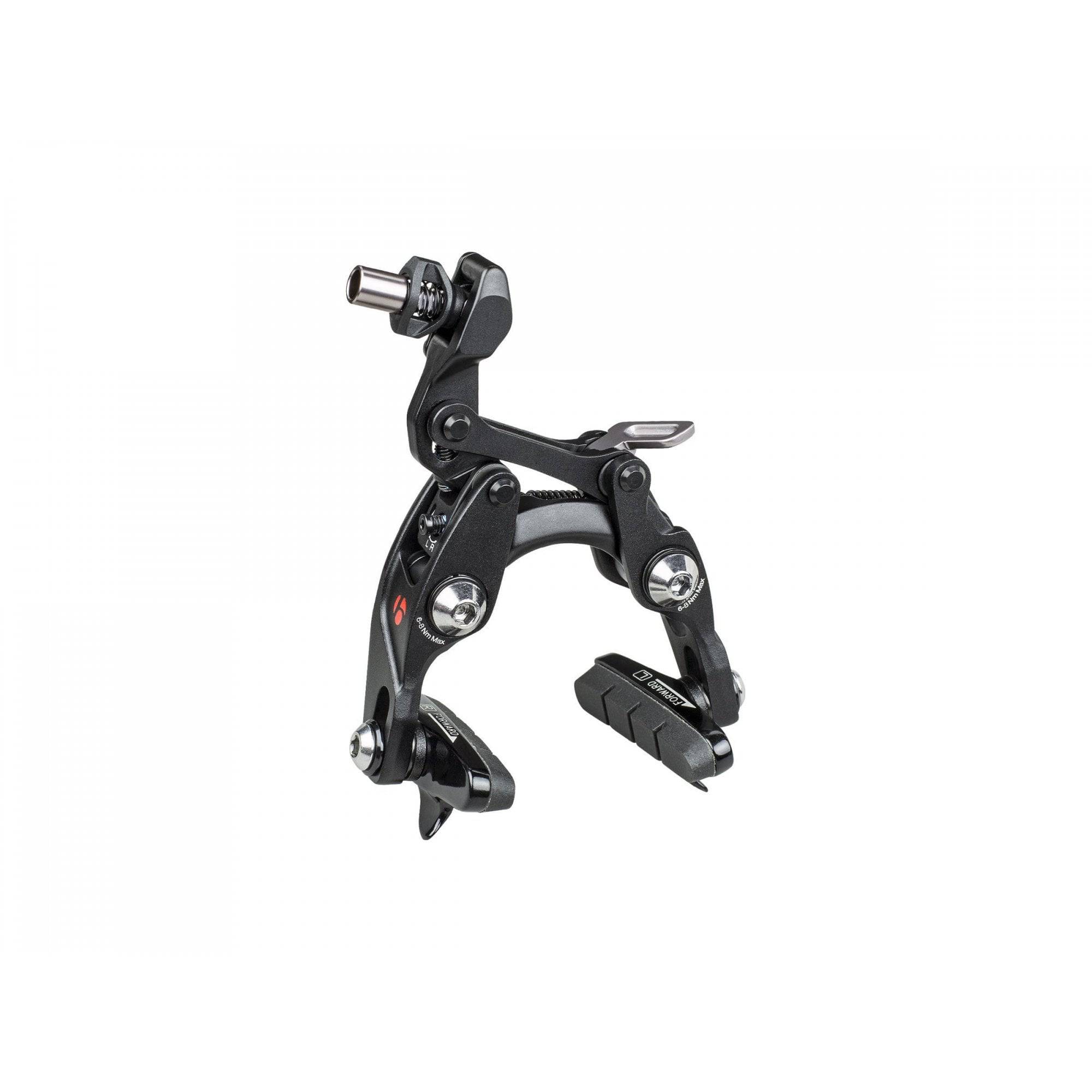 Bontrager Speed Stop integrated direct-mount brake caliper in black/dark grey for front or rear bike braking systems.