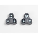 Bontrager grey road clipless pedal cleat set with mounting hardware, designed for cycling shoes and compatible with clipless pedals.