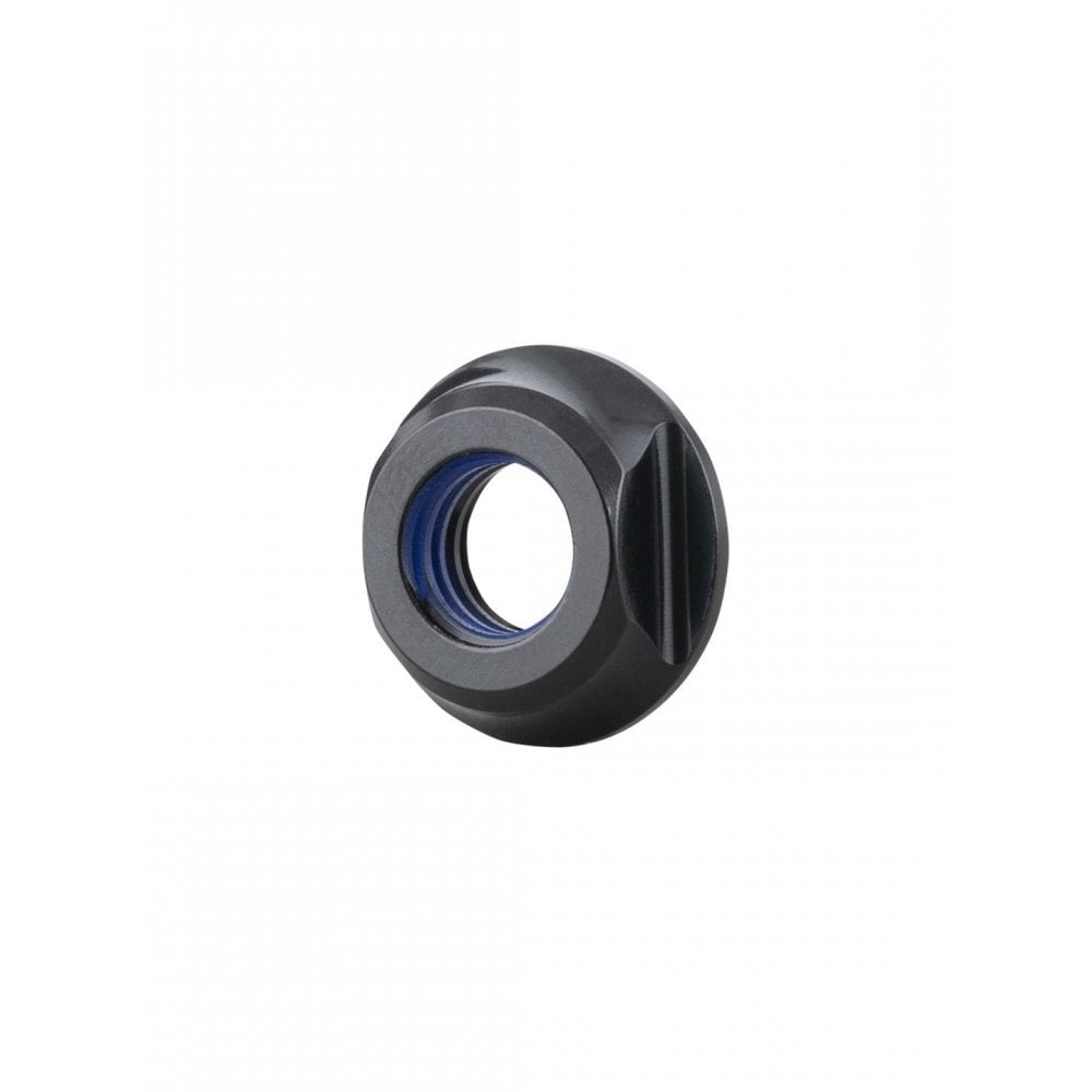 Trek M8 shock mount nut, durable replacement component for Trek bike suspension, shown close-up in the image.