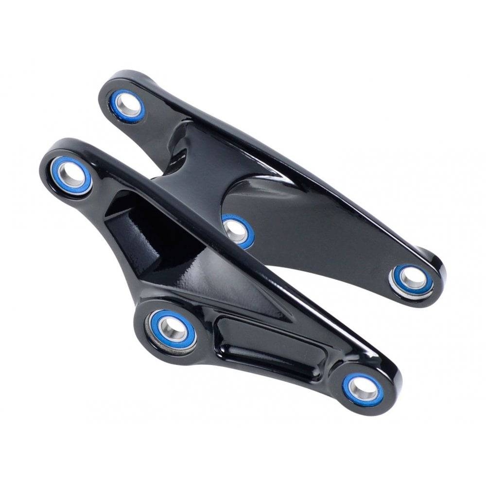 Trek Remedy 29 Rocker Link in black, replacement component for 2014-2016 mountain bike models, showing the part's shape and details.