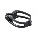 Trek Domane+ LT front derailleur clamp in black, durable bike gear component for Trek road bikes, shown on a plain background.
