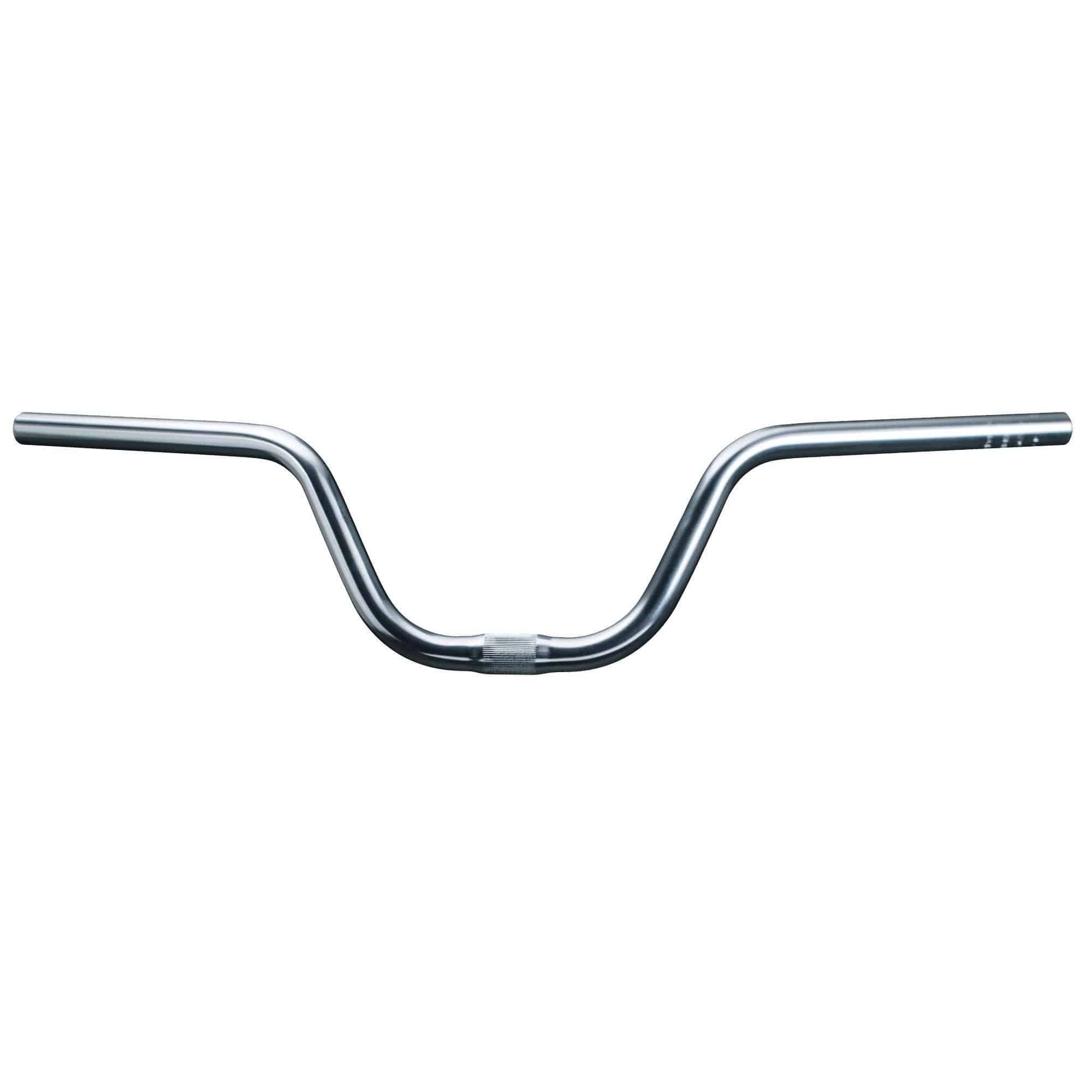 Trek Riser Cruiser Handlebar 25.4mm silver with 20° rise, 665mm width, and 150mm extension, bike component for comfortable riding.