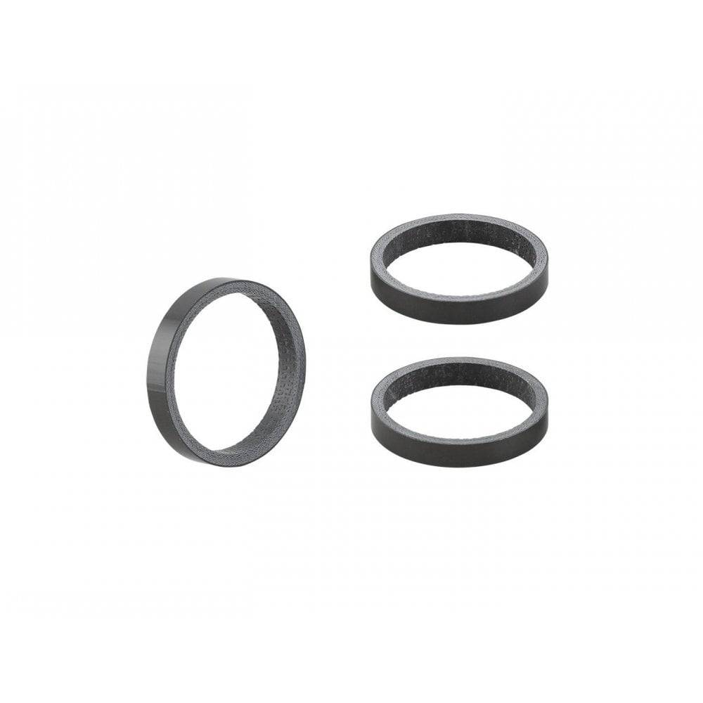 Bontrager carbon headset spacers, 5mm thick, 28.6mm diameter, set of 3, for bike component installation and adjustment