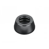 Black Bontrager headset top cover for bikes, measuring 22mm x 25.7mm x 46.4mm, durable cycling component.