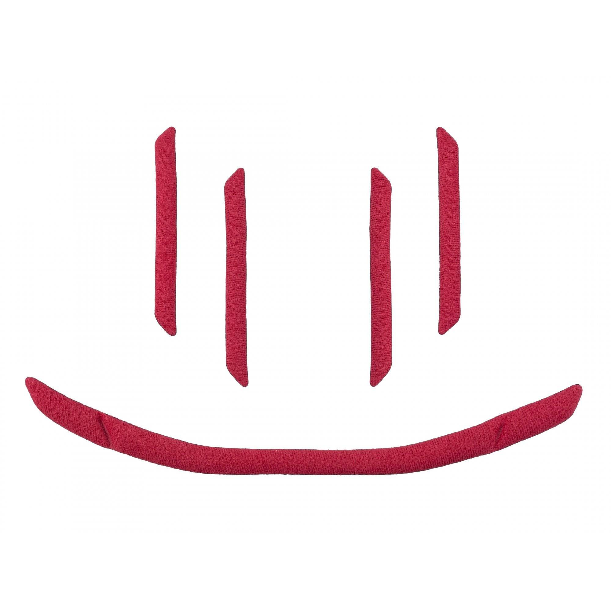 Red Bontrager Solstice MIPS helmet replacement fit pad for adult and youth helmets, showing the soft, cushioned interior pad.