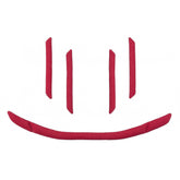 Red Bontrager Solstice MIPS helmet replacement fit pad for adult and youth helmets, showing the soft, cushioned interior pad.