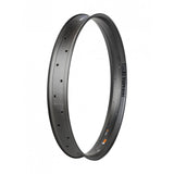 Bontrager Wampa Carbon MTB rim in black, 27.5-inch size with 32 spokes, suitable for front or rear wheel.