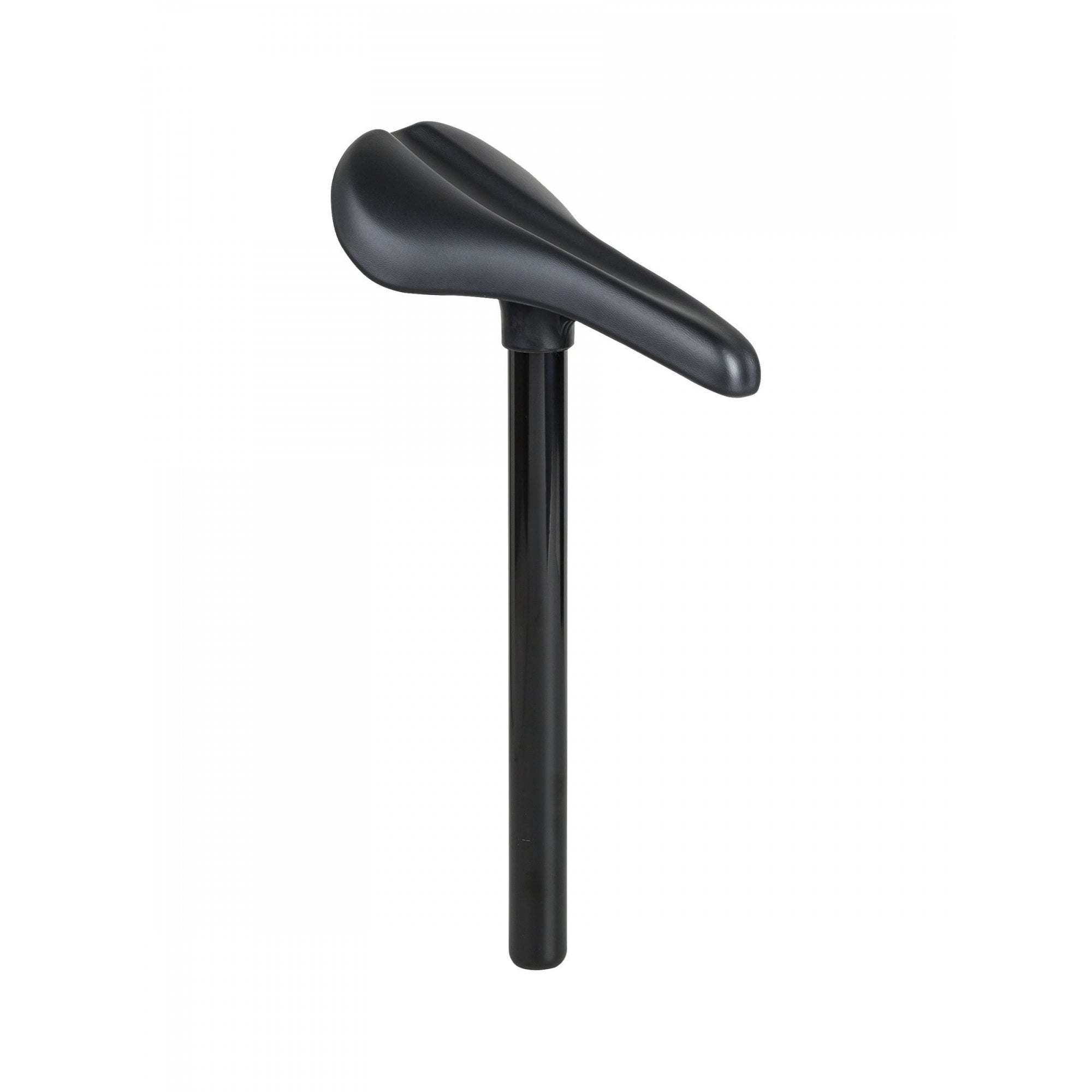 Trek Precaliber 24 youth bike saddle with integrated 27.2mm seatpost, black, 228x128mm, for bicycle components.