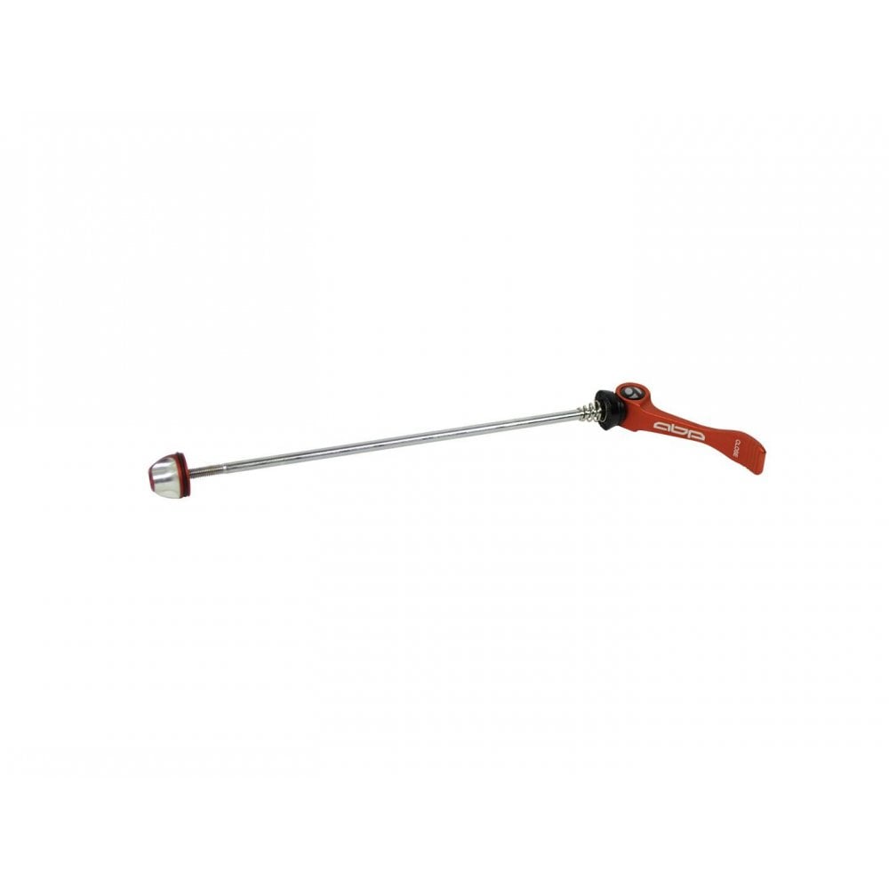 Red and silver Bontrager ABP Classic Rear Skewer for first-generation ABP bikes, 210mm length, bike component from Trek.