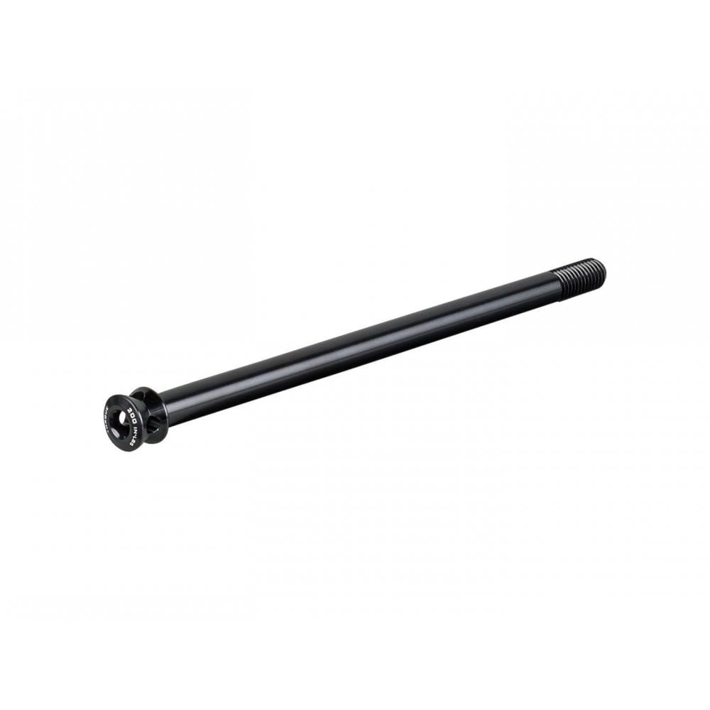 Black Trek ABP DH rear thru axle bolt for bicycle rear wheel suspension upgrade, component replacement for Trek mountain bikes.