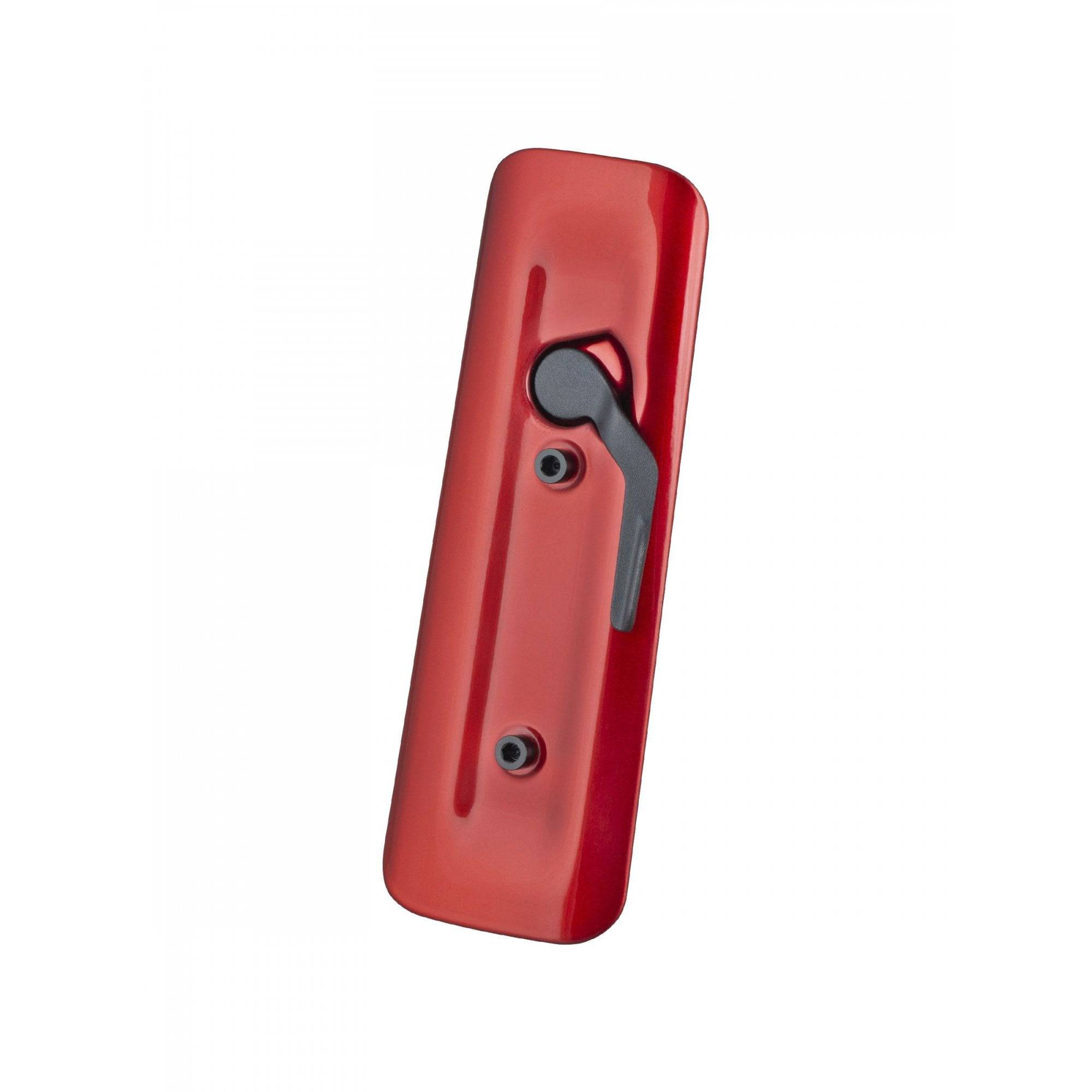 Trek Checkpoint SL6 downtube storage cover in crimson and black, protective shield for bicycle components.