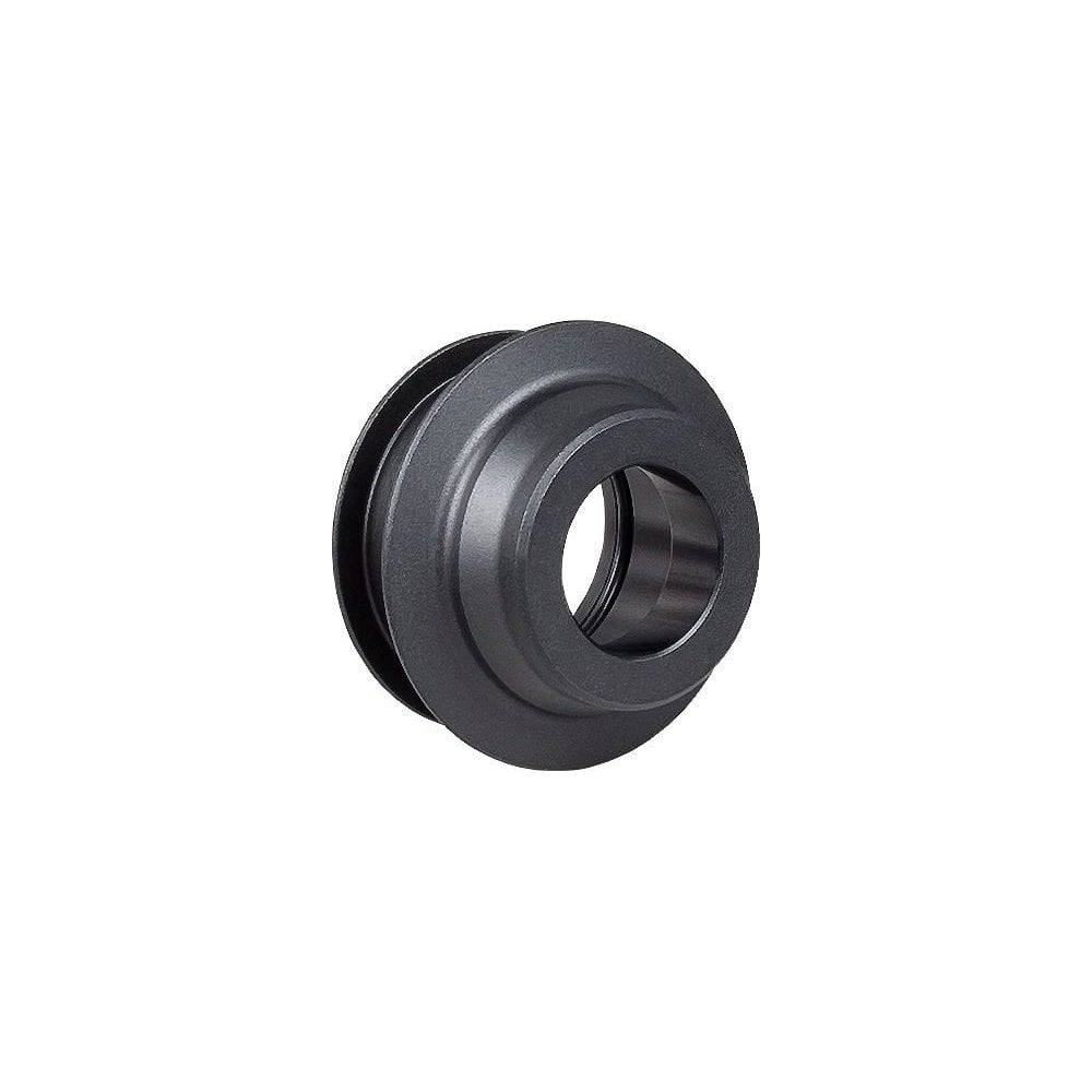 Bontrager DT240 12mm drive side axle end cap in black for 100mm old front hub replacement, showing the component and its details.