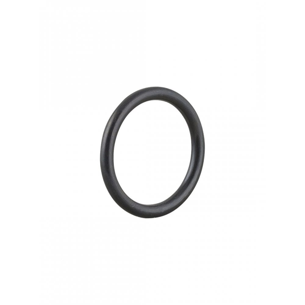 Black Bontrager DT350 road front hub bearing spacer and O-ring, 100mm OLD replacement component for bicycle wheel maintenance.
