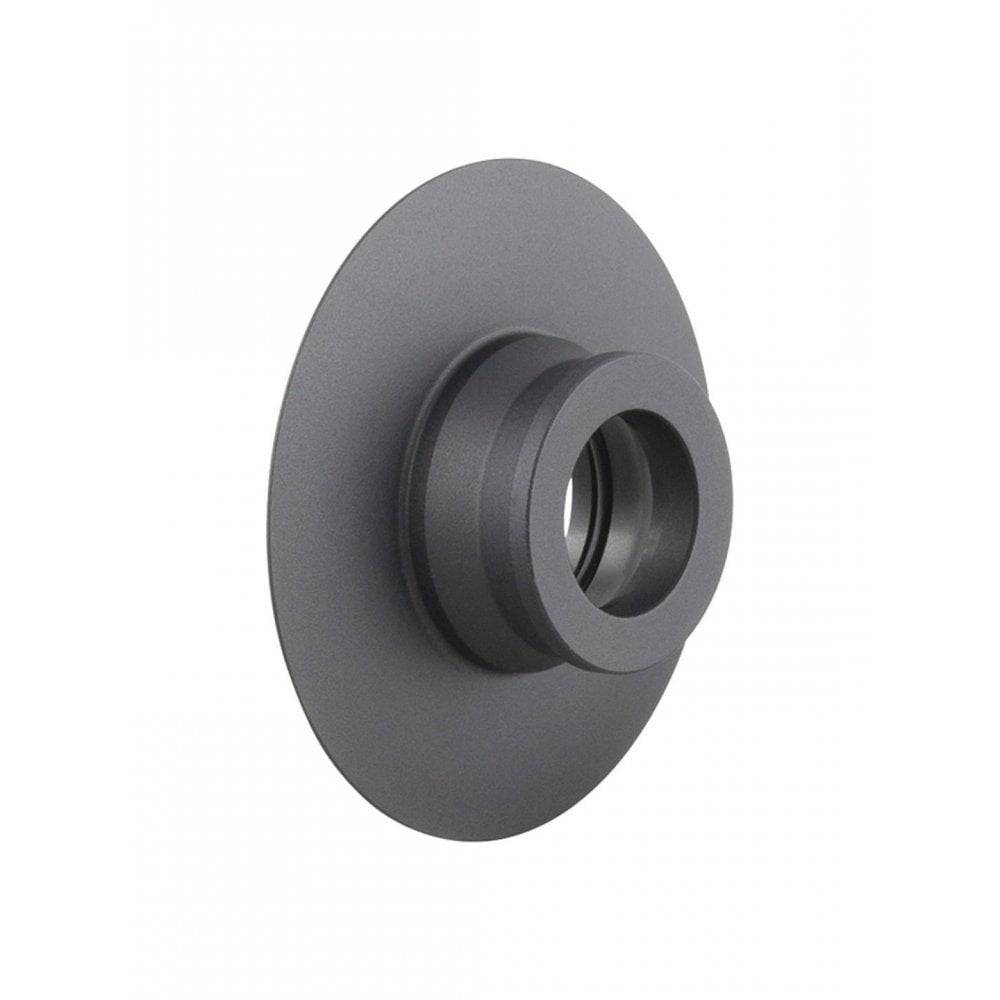 Black Bontrager Aeolus RSL 12mm axle end cap for 100mm old front hub, bicycle wheel component part.