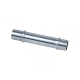 Bontrager DT240 silver 100mm OLD hub axle for front or rear bike wheel replacement, showcasing the metal axle component.