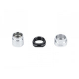 Black Bontrager Duster Elite rear hub end cap kit for 142/148mm OLD bikes, includes components for rear wheel installation.