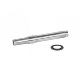 Bontrager Duster Elite rear thru axle for MTB hub, 148mm silver bike component, durable and lightweight for mountain biking.