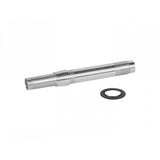 Bontrager Duster Elite rear thru axle for MTB hub, 148mm silver bike component, durable and lightweight for mountain biking.