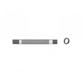 Bontrager RX-342 rear hub axle kit in silver for 142mm OLD bike rear wheel replacement showing axle components