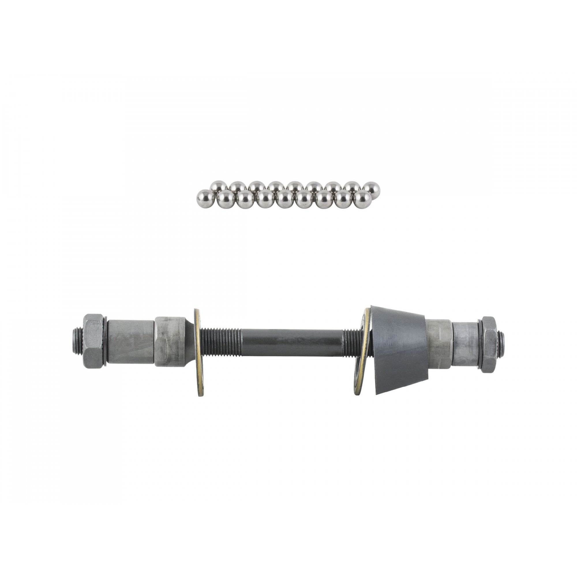 Trek Bontrager rear freewheel hub axle kit in silver and black, 135mm old, for bike components and wheel assembly.