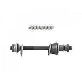 Trek Bontrager Approved loose ball road rear hub axle kit in silver and black, 135mm old, for bike components.
