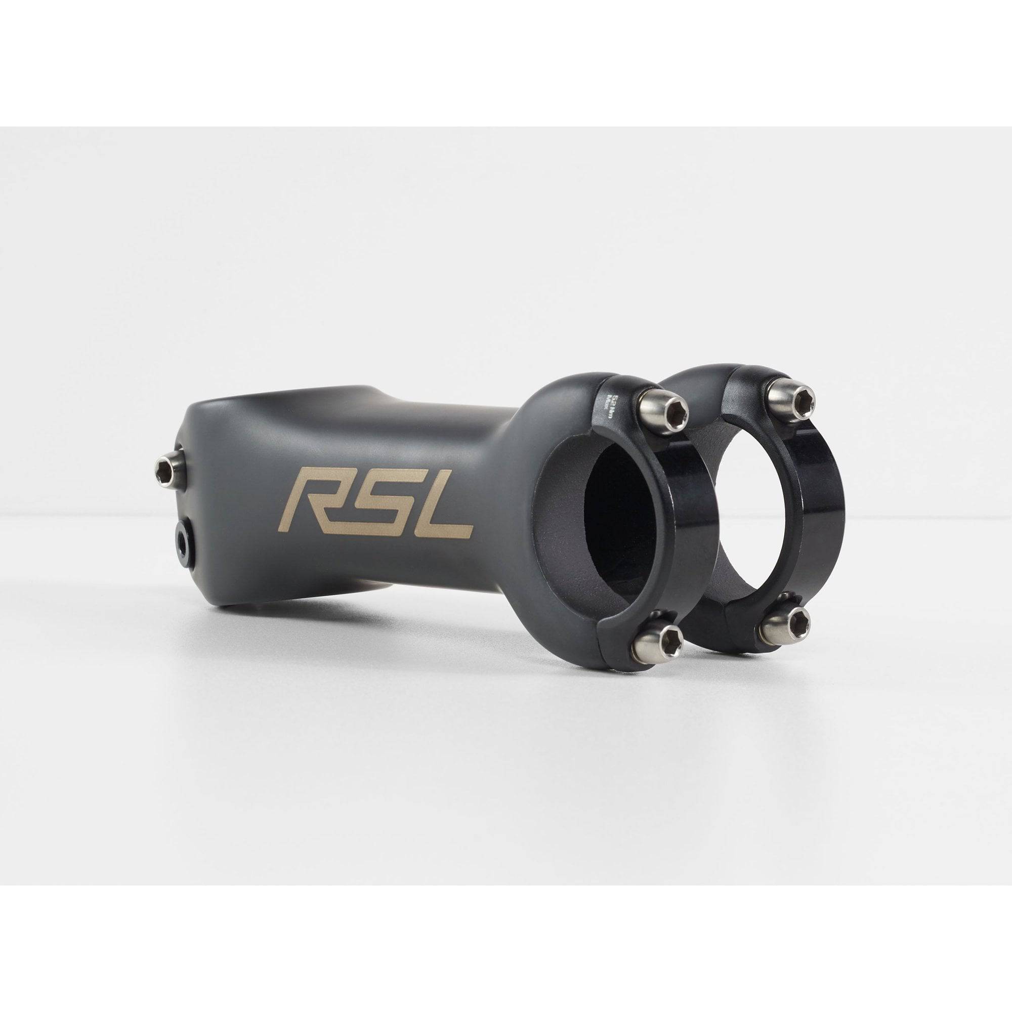 Bontrager RSL stem with Blendr mounts for Garmin, GoPro, and accessories, showing a sleek bike component with mounting options.