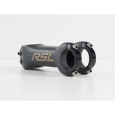 Bontrager RSL stem with Blendr mounts for Garmin, GoPro, and accessories, showing a sleek bike component with mounting options.