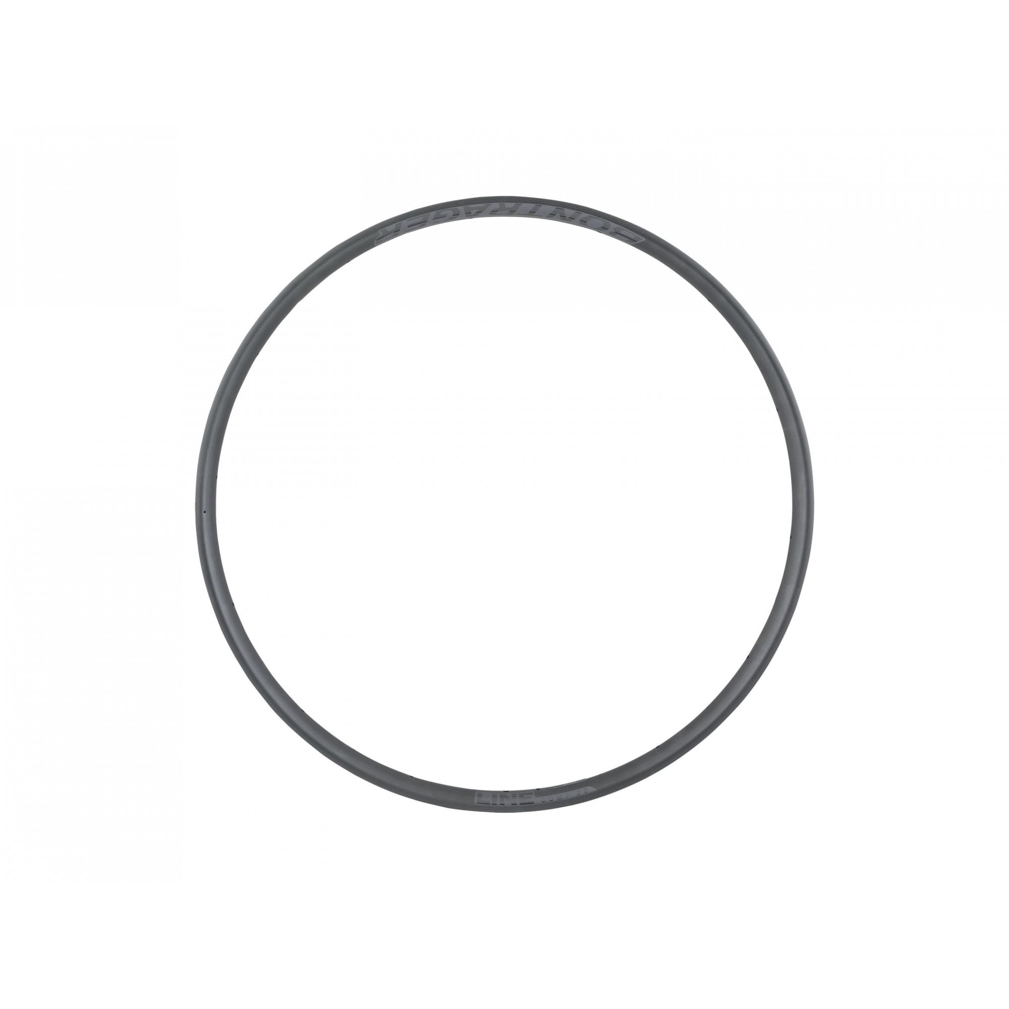 Black Bontrager Line Comp 30 TLR 29-inch MTB rim with 28 holes, tubeless ready for front or rear bike wheel.