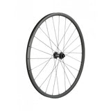Bontrager Paradigm SL 700c front road wheel with centerlock disc, silver rim, black nipples, 24-hole, lightweight cycling component
