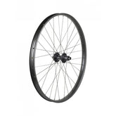 Trek Alex MD35 Boost 27.5-inch MTB rear wheel with Shimano Micro Spline hub in black and dark grey, 12-speed compatible.