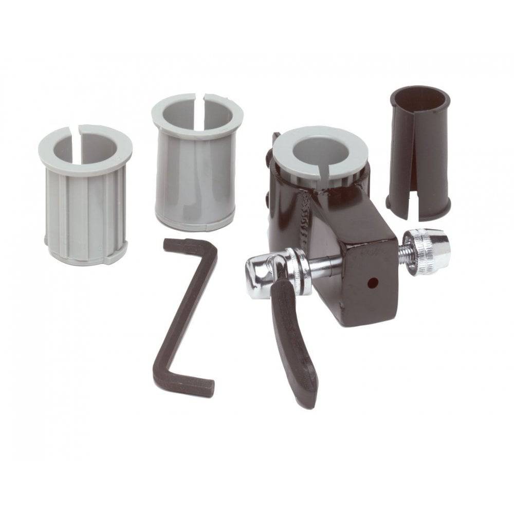 Trek grey pedal trailer hitch kit for bikes, compatible with hitch head 2004+, includes accessories for bike trailer attachment.