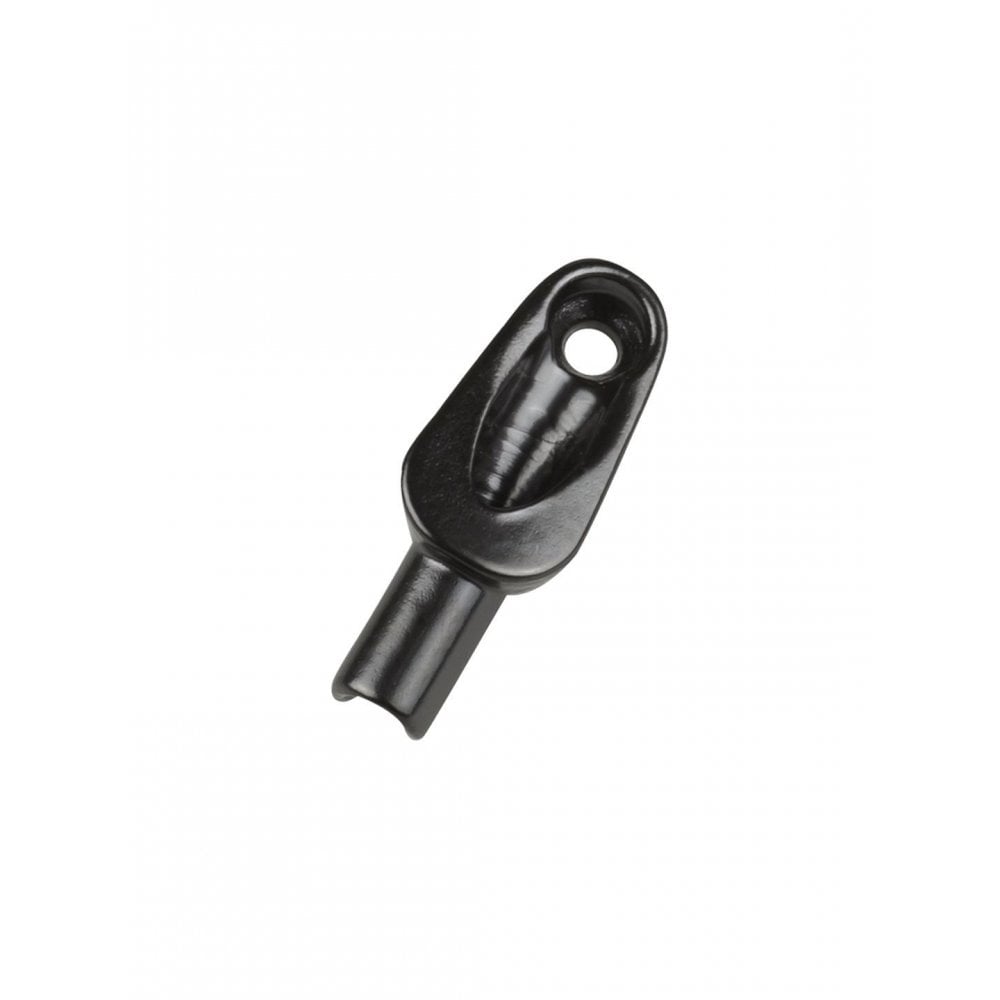 Trek black internal frame cable management top tube entry guide for bike components showing a close-up of the cable guide attached to the frame.