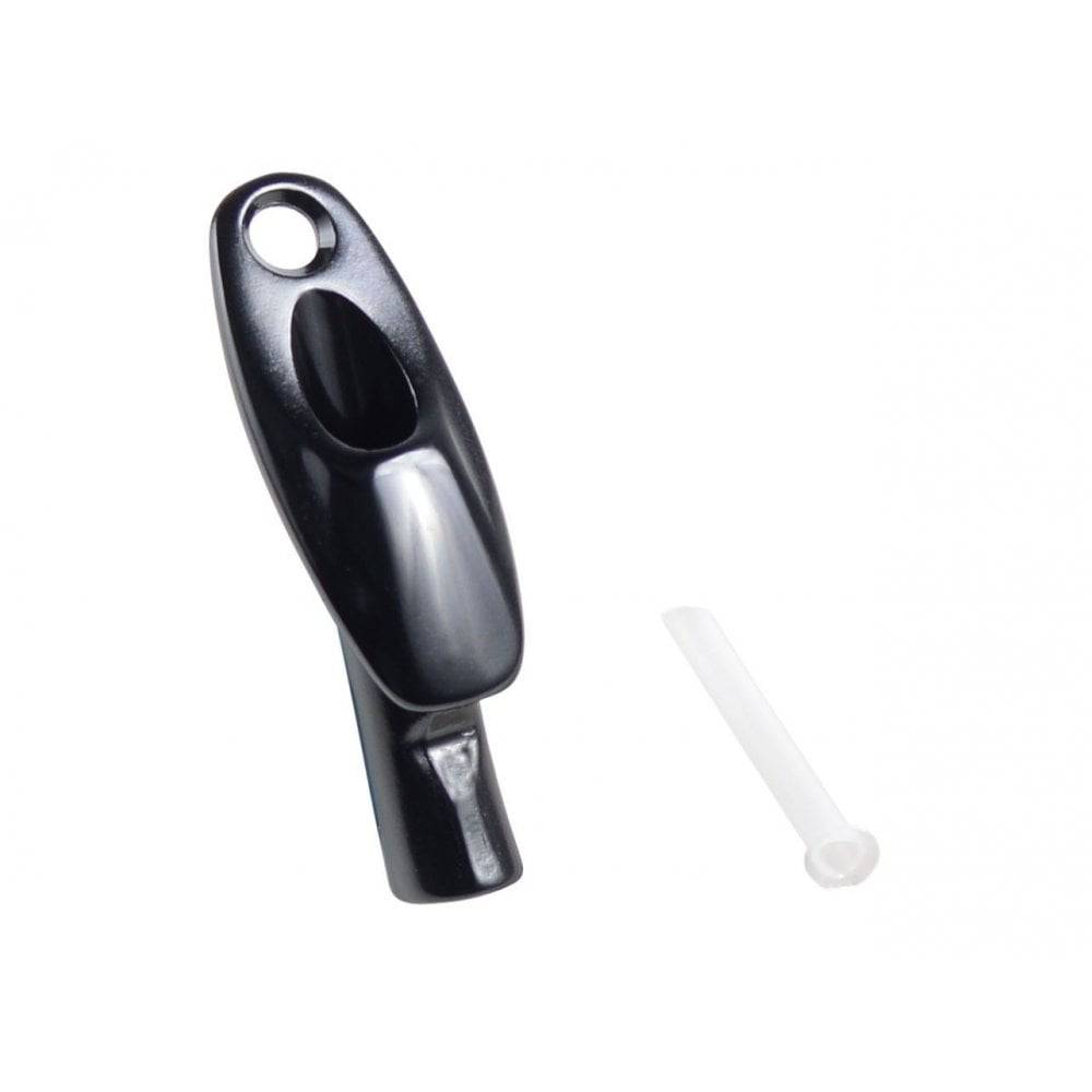 Trek black internal frame cable exit guide for bike cable management and smooth shifting on bicycle components.