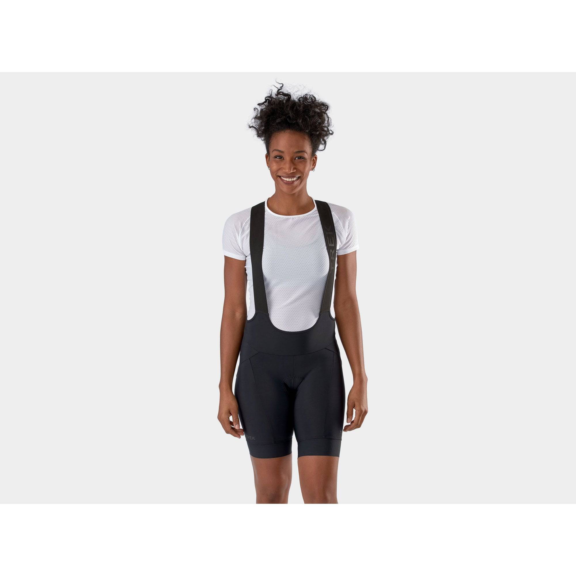 Trek Circuit Women's eco-friendly cycling bib shorts, lightweight and comfortable, designed for all-day riding comfort.