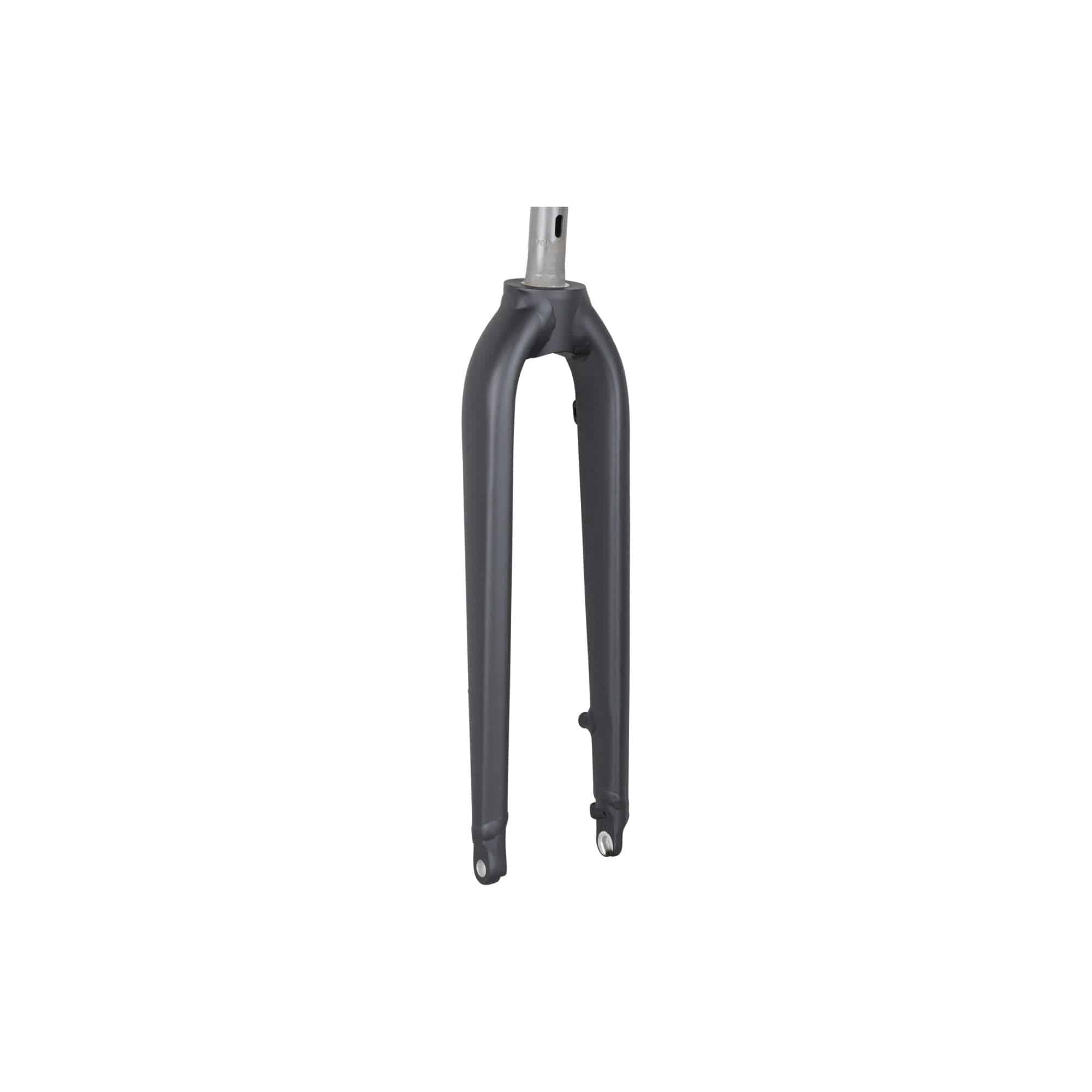 Trek Dual Sport+ 700c rigid fork in matte black with 50mm offset, 325mm length, disc brake compatible for mountain bikes.