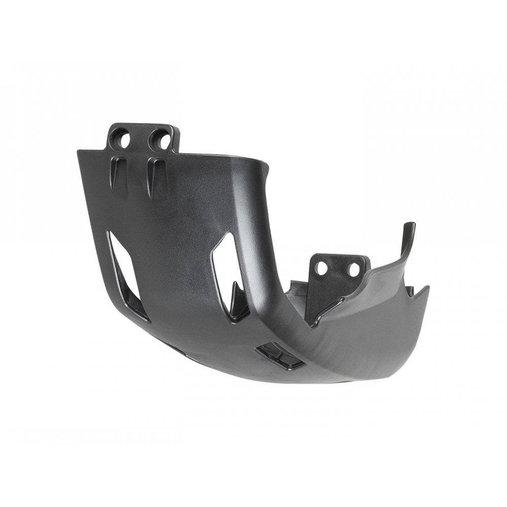 Trek Powerfly HT motor armor protective cover in recycled plastic, black and dark grey, designed for e-bike components.