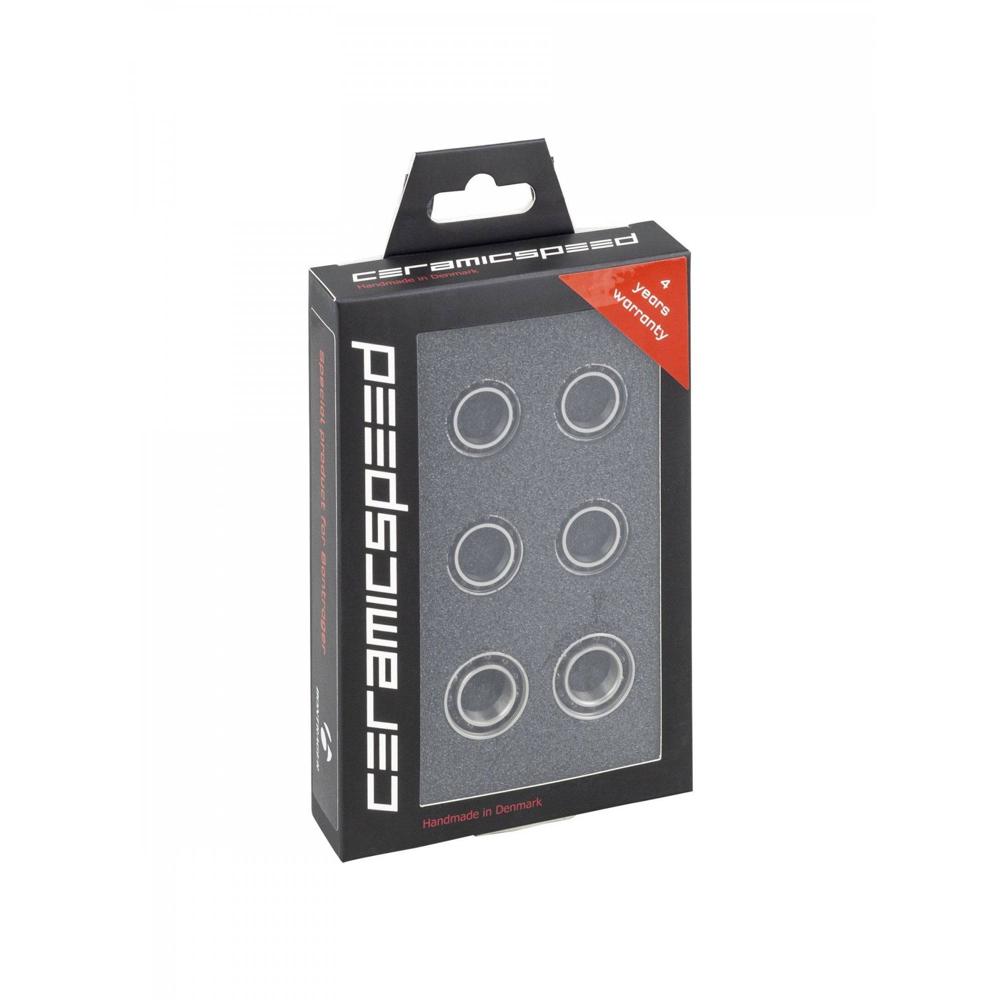 Black Bontrager Aeolus RSL CeramicSpeed hub kit for cycling wheels, component set by Trek, with detailed metal and hub design.