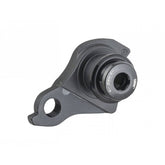 Trek universal rear derailleur hanger and thru axle in black, compatible bicycle components for bike maintenance.