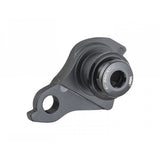 Trek universal rear derailleur hanger and thru axle in black, compatible bicycle components for bike maintenance.