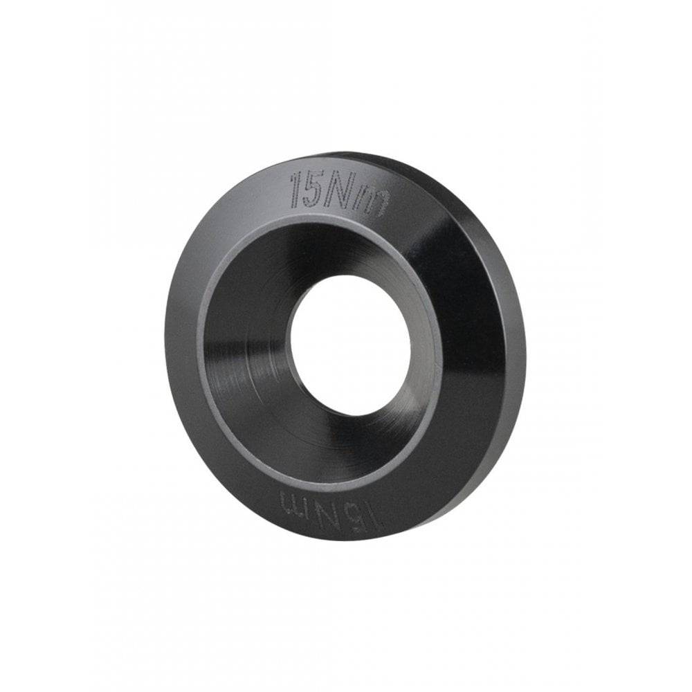 Trek Fuel EXe main pivot bolt concave washer in black, 5mm x 9mm, close-up view of bike component part.